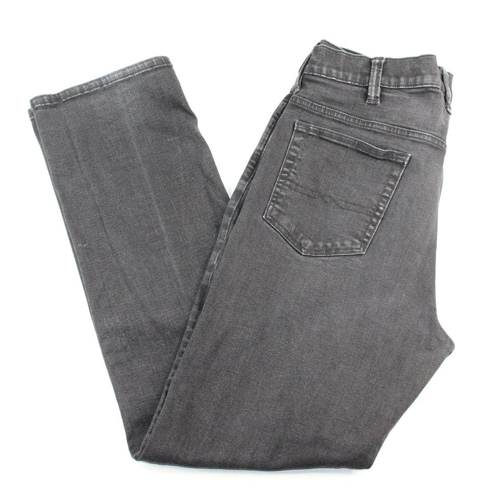Lucky Brand 37 X 33 Athletic Fit Black Flex Straight Leg Distressed Denim Jeans - Picture 2 of 11